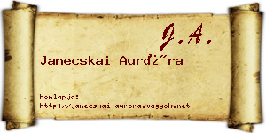 Janecskai Auróra névjegykártya